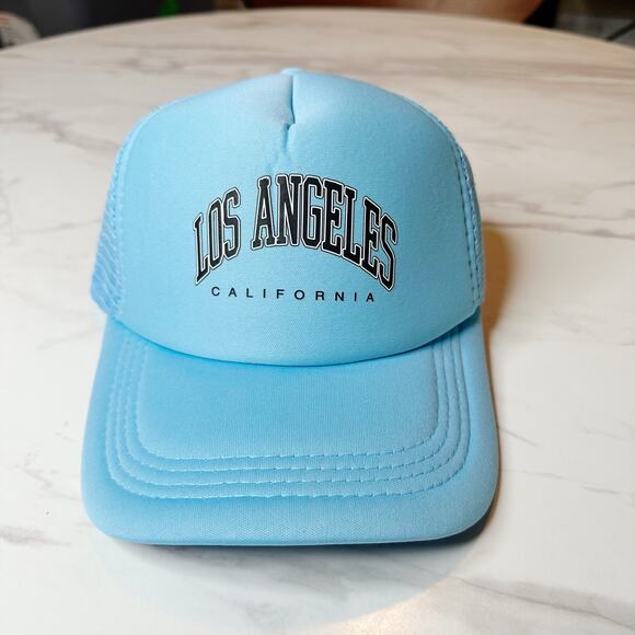 Los Angeles California Trucker Hat Blue Mesh Adjustable Baseball Cap NEW - Picture 2 of 5